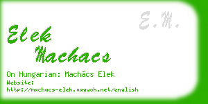 elek machacs business card